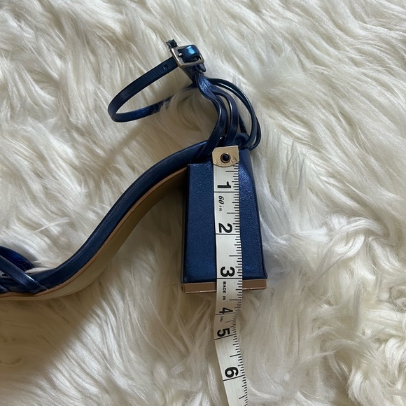 Metallic Navy Blue Women's Heels - Picture 8 of 9